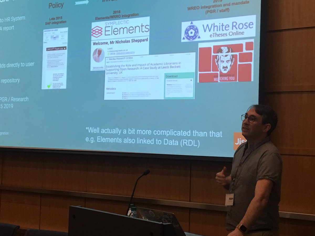 Adam Vials Moore presenting at the ORCID consortia leads meeting in Atlanta in May 2019